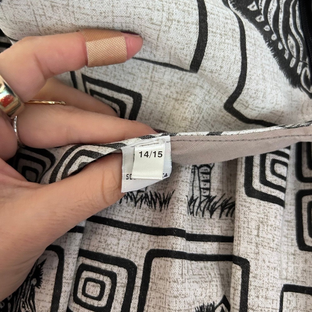 Vintage Zebra Print Fit and Flare‎ Dress Tan Black XS - Picture 6 of 8